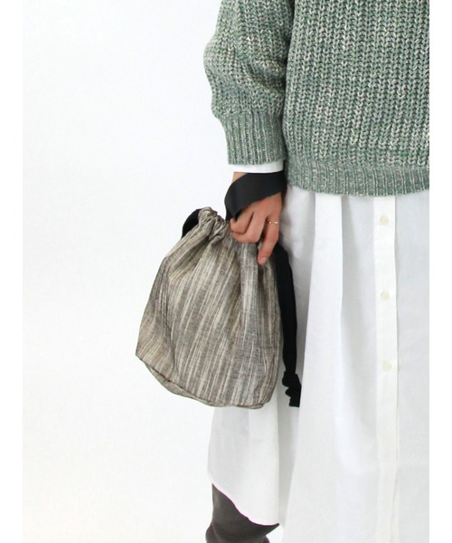 Lugnoncure（ルノンキュール）の「アソート柄巾着バッグ（ハンドバッグ・レディース・ベージュ/ブラウン・ﾌﾘ-）」の2枚目の写真