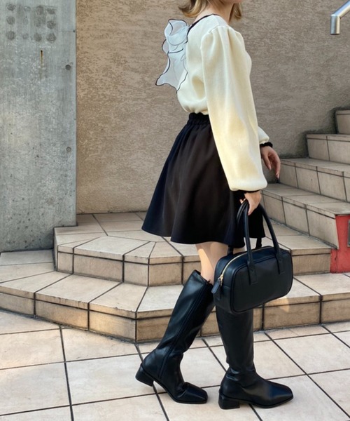 one after another NICE CLAUP（ワンアフターアナザーナイスクラップ）の「今年のスタイリングにマストアイテム　ロングブーツ（ブーツ・レディース・ブラック/ダークブラウン/アイボリー・S/M/L）」の20枚目の写真