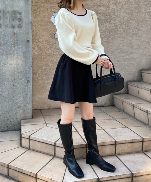 one after another NICE CLAUP（ワンアフターアナザーナイスクラップ）の「今年のスタイリングにマストアイテム　ロングブーツ（ブーツ・レディース・ブラック/ダークブラウン/アイボリー・S/M/L）」の21枚目の写真