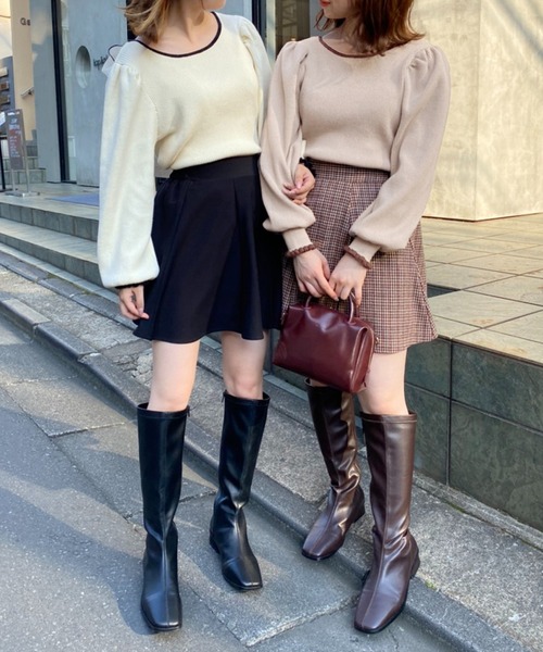 one after another NICE CLAUP（ワンアフターアナザーナイスクラップ）の「今年のスタイリングにマストアイテム　ロングブーツ（ブーツ・レディース・ブラック/ダークブラウン/アイボリー・S/M/L）」の22枚目の写真