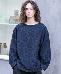CASPER JOHN | Jacquard double slit sweat/ジャガードダブルスリットスウェット(スウェット)