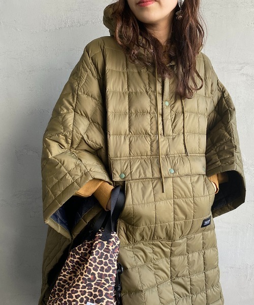 TAION（タイオン）の「【WEB限定】[TAION/タイオン] マウンテンダウンポンチョ（ポンチョ・レディース・ブラック/カーキ・ONE SIZE）」の14枚目の写真