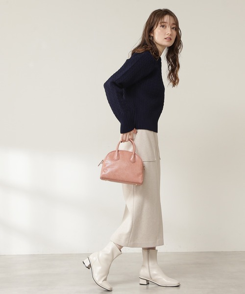 N.（N. Natural Beauty Basic）（エヌエヌナチュラルビューティーベーシック）の「ケーブルニット（ニット/セーター・レディース・ホワイト/ネイビー/ライトグリーン・MEDIUM）」の10枚目の写真