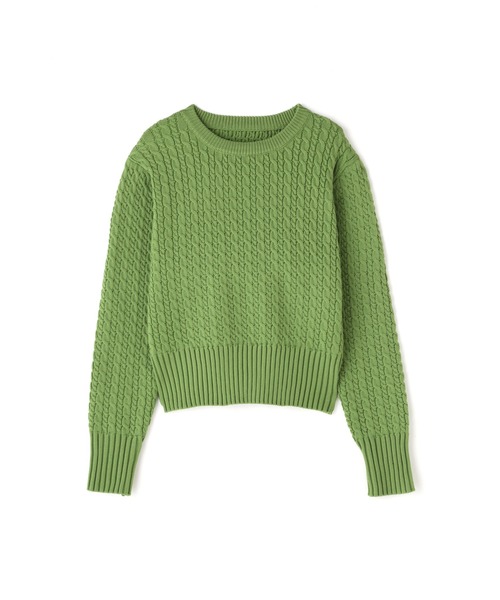 N.（N. Natural Beauty Basic）（エヌエヌナチュラルビューティーベーシック）の「ケーブルニット（ニット/セーター・レディース・ホワイト/ネイビー/ライトグリーン・MEDIUM）」の17枚目の写真