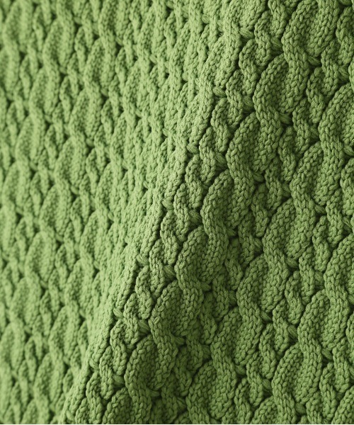 N.（N. Natural Beauty Basic）（エヌエヌナチュラルビューティーベーシック）の「ケーブルニット（ニット/セーター・レディース・ホワイト/ネイビー/ライトグリーン・MEDIUM）」の18枚目の写真