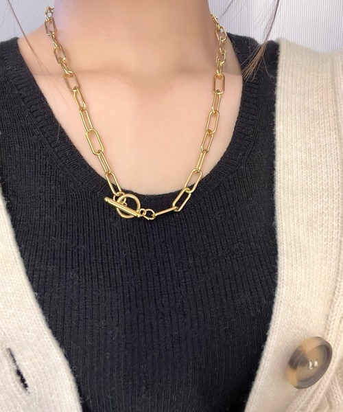 blackdia ocean(ブラックダイヤオーシャン)の「blackdia ocean マンテルペーパークリップチェーンネックレス ワイド(ネックレス・レディース・シルバー/ゴールド・40cm/50cm)」の12枚目の写真