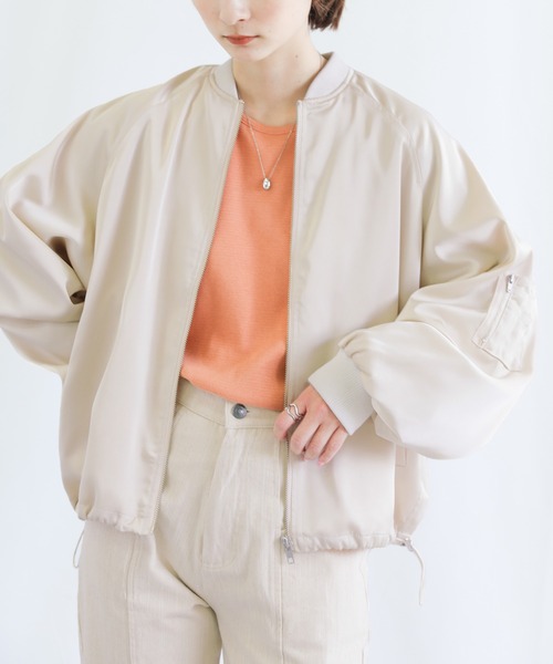 select MOCA（セレクトモカ）の「ラグランドルマンスリーブブルゾン（ブルゾン・レディース・ブラック/イエロー/アイボリー・FREE）」の2枚目の写真