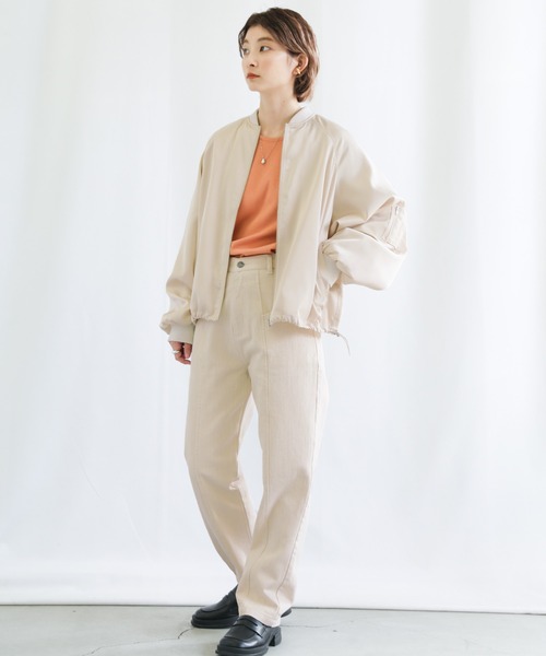 select MOCA（セレクトモカ）の「ラグランドルマンスリーブブルゾン（ブルゾン・レディース・ブラック/イエロー/アイボリー・FREE）」の6枚目の写真