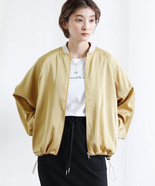 select MOCA（セレクトモカ）の「ラグランドルマンスリーブブルゾン（ブルゾン・レディース・ブラック/イエロー/アイボリー・FREE）」の9枚目の写真