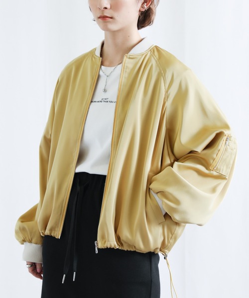 select MOCA（セレクトモカ）の「ラグランドルマンスリーブブルゾン（ブルゾン・レディース・ブラック/イエロー/アイボリー・FREE）」の4枚目の写真