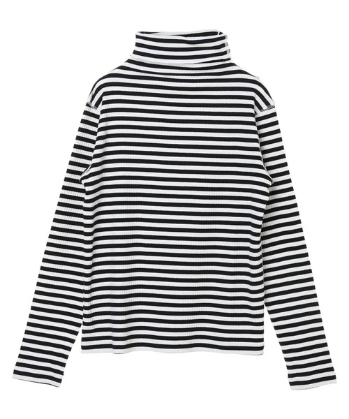 AMERICAN HOLIC(アメリカンホリック)の「針抜きタートルカットプルオーバー(Tシャツ/カットソー・レディース・ブラック/オフホワイト/その他7・M/L)」の3枚目の写真