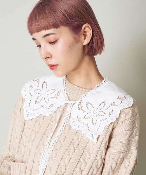 A de a.v.v（アードアー・ヴェ・ヴェ）の「レース付け襟（付け襟・レディース・ホワイト・39）」の3枚目の写真
