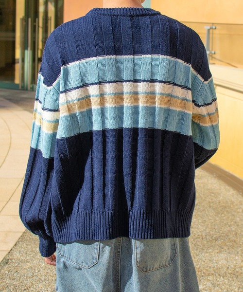 PairPair（ペアペア）の「ツーボーダーニットプルオーバー(ユニセックス)（ニット/セーター・レディース・ネイビー/グリーン・FREE）」の18枚目の写真