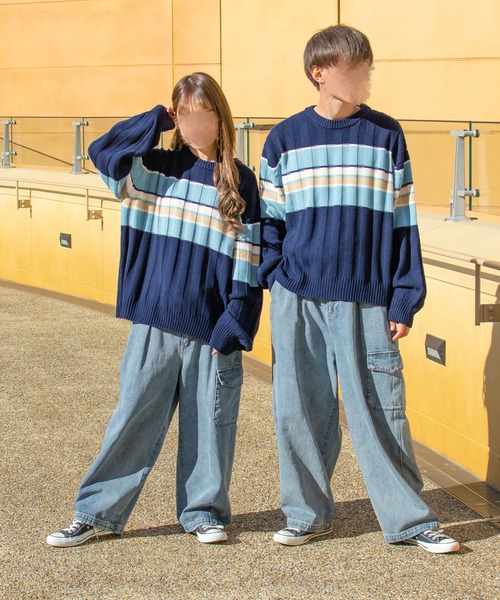 PairPair（ペアペア）の「ツーボーダーニットプルオーバー(ユニセックス)（ニット/セーター・レディース・ネイビー/グリーン・FREE）」の20枚目の写真