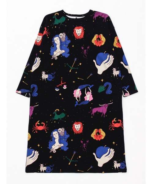 BOHEMIANS（ボヘミアンズ）の「BOHEMIANS/ボヘミアンズ　HOROSCOPE SMOOTH BOAT NECK OP　BO-346  ホロスコープボートネックワンピース（ワンピース・レディース・ブラック・SMALL/MEDIUM）」の7枚目の写真