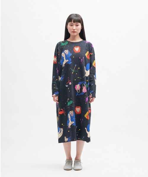 BOHEMIANS（ボヘミアンズ）の「BOHEMIANS/ボヘミアンズ　HOROSCOPE SMOOTH BOAT NECK OP　BO-346  ホロスコープボートネックワンピース（ワンピース・レディース・ブラック・SMALL/MEDIUM）」の9枚目の写真