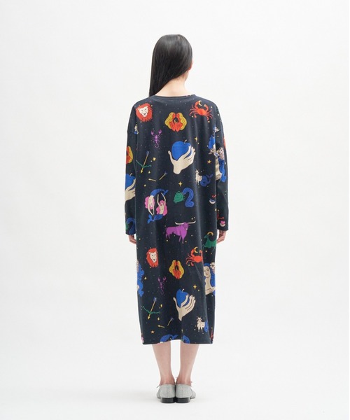 BOHEMIANS（ボヘミアンズ）の「BOHEMIANS/ボヘミアンズ　HOROSCOPE SMOOTH BOAT NECK OP　BO-346  ホロスコープボートネックワンピース（ワンピース・レディース・ブラック・SMALL/MEDIUM）」の8枚目の写真