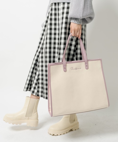 OLIVE des OLIVE(オリーブデオリーブ)の「【WEB限定】トリミングトートバッグ(トートバッグ・レディース・ブラック/ピンク/ライトグレー/ベージュ・FREE)」の4枚目の写真