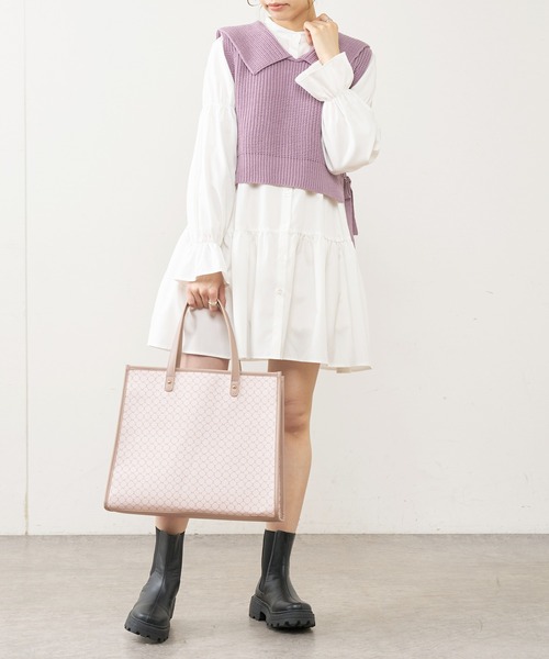 OLIVE des OLIVE(オリーブデオリーブ)の「【WEB限定】トリミングトートバッグ(トートバッグ・レディース・ブラック/ピンク/ライトグレー/ベージュ・FREE)」の11枚目の写真