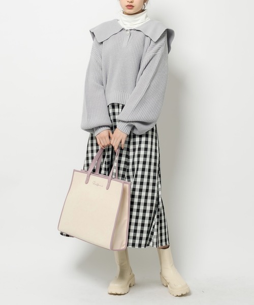 OLIVE des OLIVE(オリーブデオリーブ)の「【WEB限定】トリミングトートバッグ(トートバッグ・レディース・ブラック/ピンク/ライトグレー/ベージュ・FREE)」の13枚目の写真