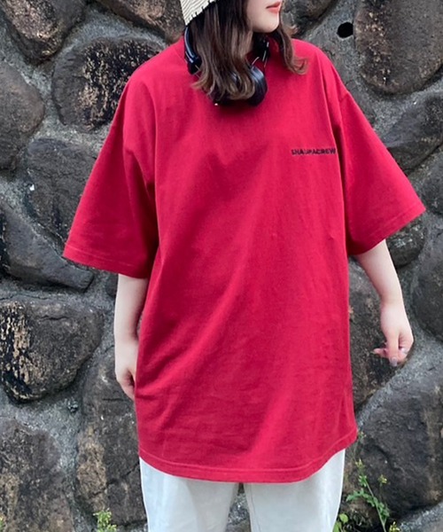 Snap club（スナップクラブ）の「【Snap club】ワンポイント刺繍/フロントカレッジ刺繍 半袖Tシャツ カットソー（Tシャツ/カットソー・レディース・ライトグレー/ブラック/パープル/オフホワイト/イエロー/グリーン/ホワイト系その他/ブラック系その他/グレー系その他/グリーン系その他/ロイヤルブルー/ダークオレンジ/グレー系その他2/ブラック系その他2/ブルー系その他2/レッド/ホワイト系その他2/ホワイト系/ブラック系/ピンク/ネイビー・M/L/XL）」の20枚目の写真