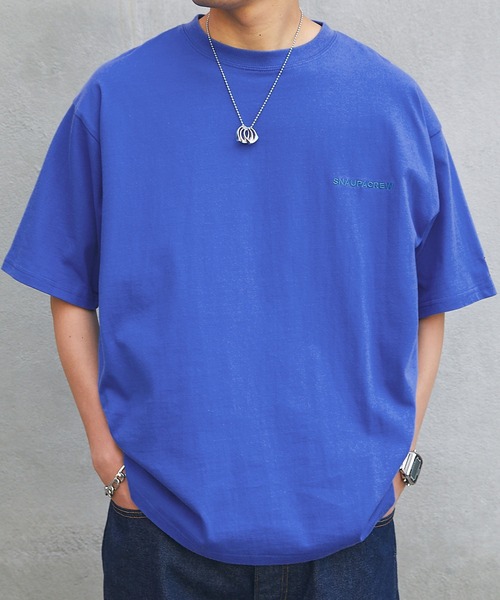 Snap club（スナップクラブ）の「【Snap club】ワンポイント刺繍/フロントカレッジ刺繍 半袖Tシャツ カットソー（Tシャツ/カットソー・レディース・ライトグレー/ブラック/パープル/オフホワイト/イエロー/グリーン/ホワイト系その他/ブラック系その他/グレー系その他/グリーン系その他/ロイヤルブルー/ダークオレンジ/グレー系その他2/ブラック系その他2/ブルー系その他2/レッド/ホワイト系その他2/ホワイト系/ブラック系/ピンク/ネイビー・M/L/XL）」の15枚目の写真