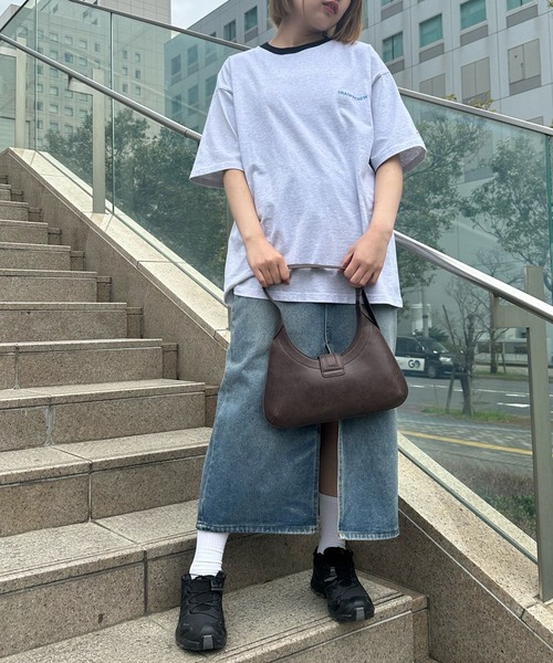 tシャツ COLLEGE ONE POINT TEE レディース index｜ワンポイントロゴ刺繍Tシャツ【UV/接触冷感/洗濯機洗い可