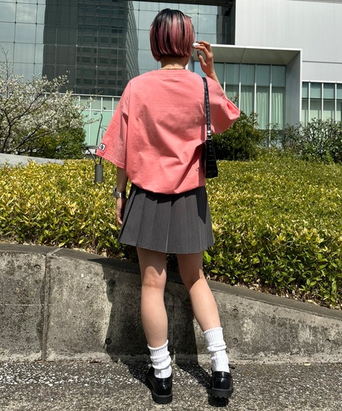 Snap club】ワンポイント刺繍/フロントカレッジ刺繍 半袖Tシャツ