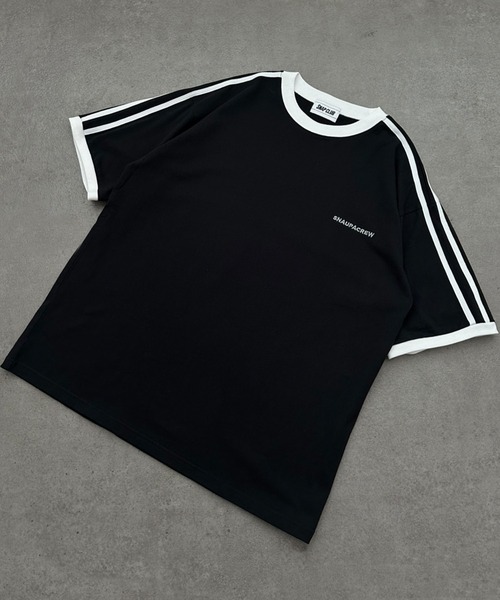 Snap club】ワンポイント刺繍/フロントカレッジ刺繍 半袖Tシャツ