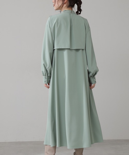 N.（N. Natural Beauty Basic）（エヌエヌナチュラルビューティーベーシック）の「スタンドカラーピンタックワンピース（ワンピース・レディース・グレー/ブラウン/ライトグリーン・MEDIUM）」の15枚目の写真