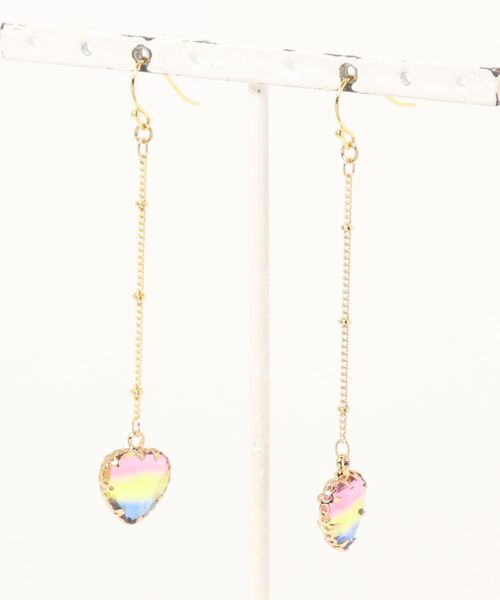 tone(トーン)の「【tschuss(チュース)】ガラスのハート ロングピアス(ピアス(両耳用)・レディース・ブルー/ピンク/オレンジ/その他1/その他2・FREE)」の5枚目の写真