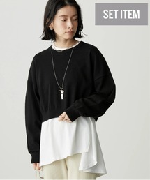 AMERICAN HOLIC | SETショートニットプルオーバー+カットプルオーバー(Tシャツ/カットソー)