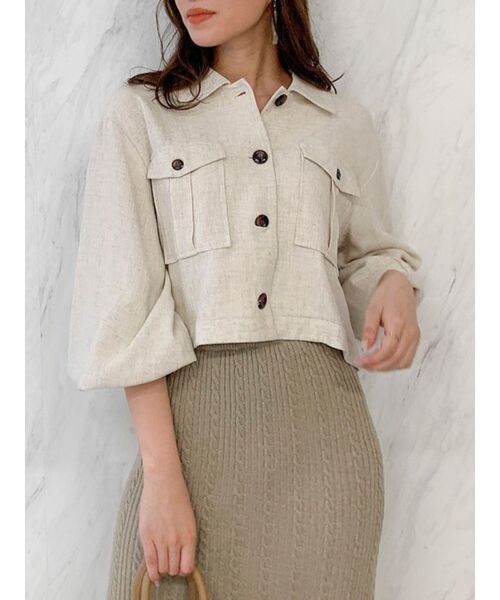 dazzlin（ダズリン）の「ナチュラルポケットシャツ（シャツ/ブラウス・レディース・ベージュ/ブラウン/その他1・FREE）」の4枚目の写真