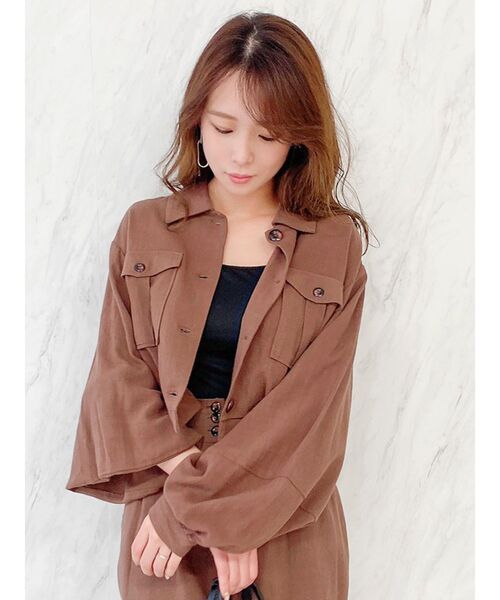 dazzlin（ダズリン）の「ナチュラルポケットシャツ（シャツ/ブラウス・レディース・ベージュ/ブラウン/その他1・FREE）」の7枚目の写真