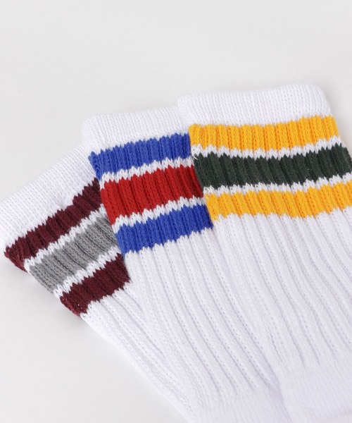 URBAN RESEARCH DOORS(アーバンリサーチドアーズ)の「HealthKnit 配色3本ライン(ソックス/靴下・メンズ・ホワイト・-)」の6枚目の写真