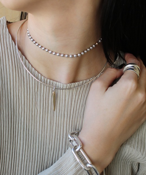 e.m.（イーエム）の「【ZOZOTOWN限定】スタッズチョーカー（チョーカー・レディース・シルバー・FREE）」の3枚目の写真