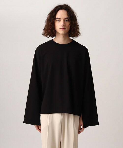 tk.TAKEO KIKUCHI（ティーケータケオキクチ）の「◆スリーブフレアスリットカットソー（ユニセックスアイテム）（Tシャツ/カットソー・メンズ・グレー/ホワイト/ブラック・02/66/03）」の4枚目の写真