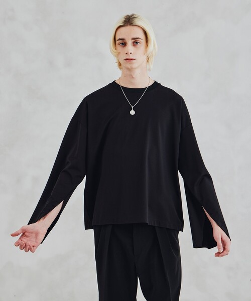 tk.TAKEO KIKUCHI（ティーケータケオキクチ）の「◆スリーブフレアスリットカットソー（ユニセックスアイテム）（Tシャツ/カットソー・メンズ・グレー/ホワイト/ブラック・02/66/03）」の22枚目の写真