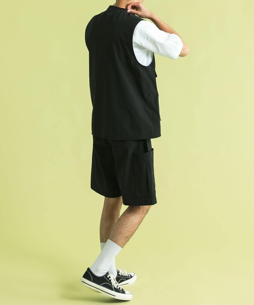 SENSE OF PLACE by URBAN RESEARCH（センスオブプレイスバイアーバンリサーチ）の「Uiscel　ルーズカーゴショーツ（カーゴパンツ・メンズ・ブラック/ベージュ・MEDIUM/LARGE）」の10枚目の写真