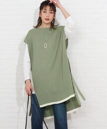SHOO・LA・RUE | 【2点セット】脇リボンワイドリブベスト+Tシャツセット(その他トップス)