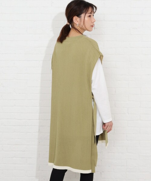 SHOO・LA・RUE(シューラルー)の「◆【2点セット】脇リボンワイドリブベスト+Tシャツセット(その他トップス・レディース・ブラック/ライトグリーン/レモンイエロー/サンドベージュ・02/04/03)」の22枚目の写真