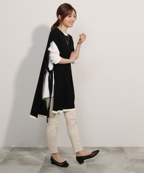 SHOO・LA・RUE(シューラルー)の「◆【2点セット】脇リボンワイドリブベスト+Tシャツセット(その他トップス・レディース・ブラック/ライトグリーン/レモンイエロー/サンドベージュ・02/04/03)」の18枚目の写真