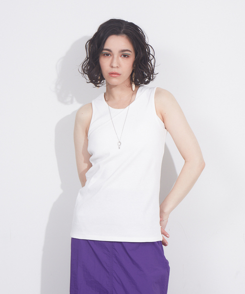 NOMINE（ノミネ）の「アメスリレイヤードタンクトップ（タンクトップ・レディース・ブラック/グレイッシュベージュ/オレンジ/ホワイト・フリー）」の2枚目の写真