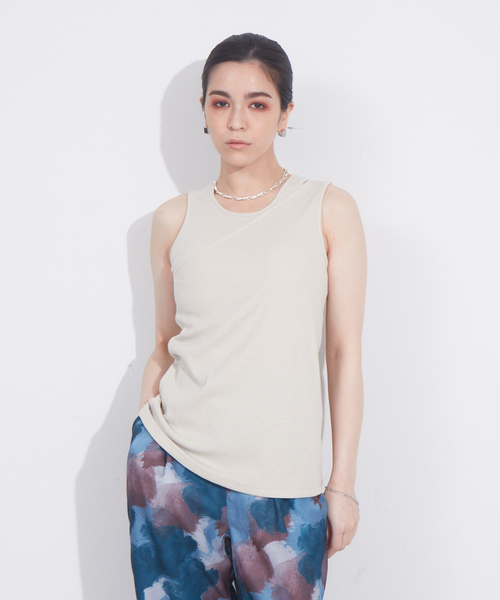 NOMINE（ノミネ）の「アメスリレイヤードタンクトップ（タンクトップ・レディース・ブラック/グレイッシュベージュ/オレンジ/ホワイト・フリー）」の7枚目の写真