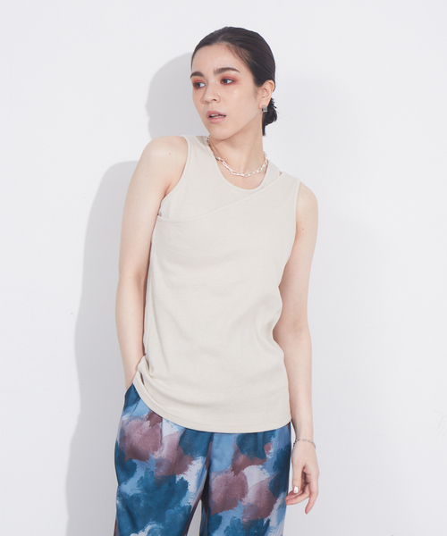 NOMINE（ノミネ）の「アメスリレイヤードタンクトップ（タンクトップ・レディース・ブラック/グレイッシュベージュ/オレンジ/ホワイト・フリー）」の10枚目の写真