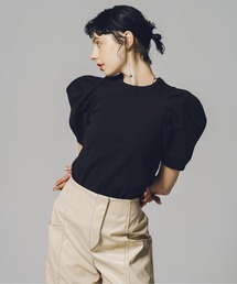 led.tokyo | 【led.tokyo】タックパフスリーブバックリブトップ(Tシャツ/カットソー)