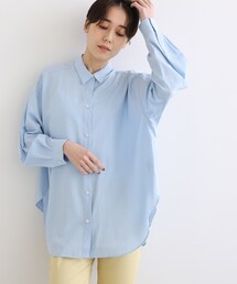 「L」【ビタミンE配合素材〈再生繊維(セルロース)〉/UVケア】セミオーバーブラウス