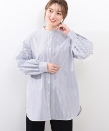 DRESKIP | バンドカラーロング丈シャツ【貴島明日香さん着用商品】(シャツ/ブラウス)