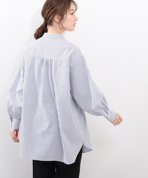 DRESKIP（ドレスキップ）の「◆バンドカラーロング丈シャツ（シャツ/ブラウス・レディース・ブラック系2/パープル系2/ネイビー系2・02/03/04）」の12枚目の写真