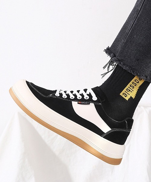 SVEC（シュベック）の「レトロ ローテク チャンキーソール ローカット スニーカー（スニーカー・メンズ・ブラック/グリーン/ベージュ・40/44/42）」の7枚目の写真